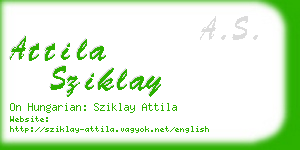 attila sziklay business card